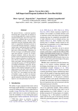 Bring Your Own KG: Self-Supervised Program Synthesis for Zero-Shot KGQA