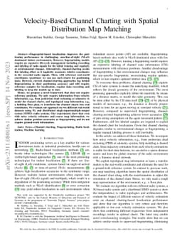 Velocity-Based Channel Charting with Spatial Distribution Map Matching