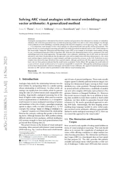 Solving ARC visual analogies with neural embeddings and vector
  arithmetic: A generalized method
