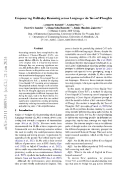 Empowering Multi-step Reasoning across Languages via Tree-of-Thoughts