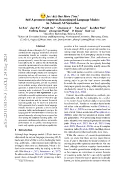 Just Ask One More Time! Self-Agreement Improves Reasoning of Language
  Models in (Almost) All Scenarios