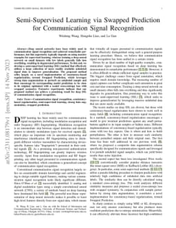 Semi-Supervised Learning via Swapped Prediction for Communication Signal
  Recognition
