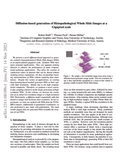Diffusion-based generation of Histopathological Whole Slide Images at a
  Gigapixel scale