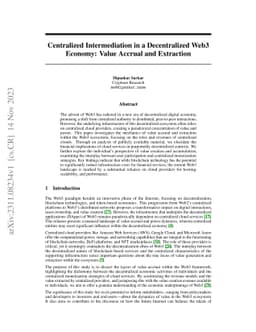 Centralized Intermediation in a Decentralized Web3 Economy: Value
  Accrual and Extraction