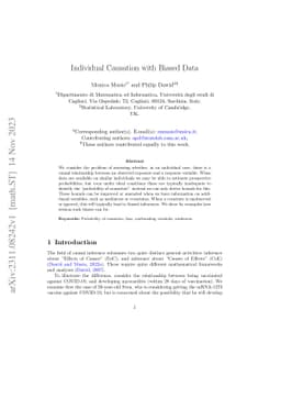 Individual Causation with Biased Data