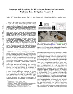 Language and Sketching: An LLM-driven Interactive Multimodal Multitask
  Robot Navigation Framework