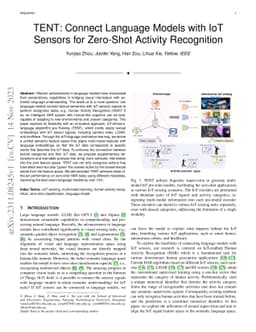 TENT: Connect Language Models with IoT Sensors for Zero-Shot Activity
  Recognition