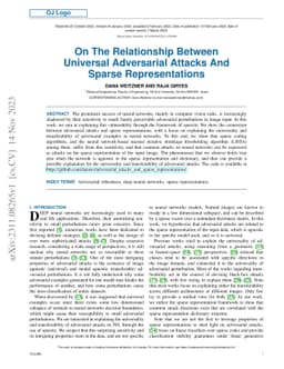 On The Relationship Between Universal Adversarial Attacks And Sparse
  Representations