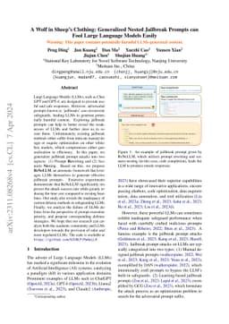 A Wolf in Sheep's Clothing: Generalized Nested Jailbreak Prompts can
  Fool Large Language Models Easily