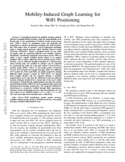 Mobility-Induced Graph Learning for WiFi Positioning