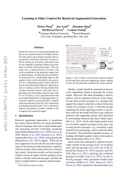Learning to Filter Context for Retrieval-Augmented Generation