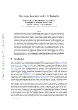 Fine-tuning Language Models for Factuality
