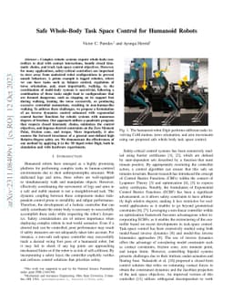 Safe Whole-Body Task Space Control for Humanoid Robots