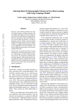 Selecting Shots for Demographic Fairness in Few-Shot Learning with Large
  Language Models