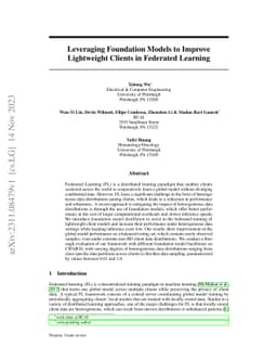 Leveraging Foundation Models to Improve Lightweight Clients in Federated
  Learning