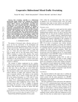 Cooperative Bidirectional Mixed-Traffic Overtaking