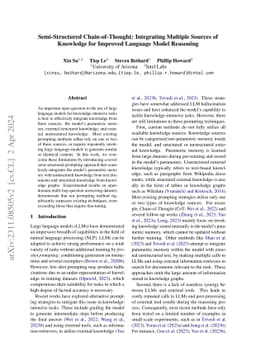 Semi-Structured Chain-of-Thought: Integrating Multiple Sources of
  Knowledge for Improved Language Model Reasoning