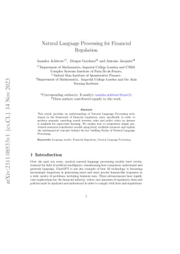 Natural Language Processing for Financial Regulation