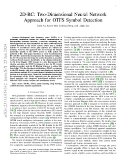 2D-RC: Two-Dimensional Neural Network Approach for OTFS Symbol Detection
