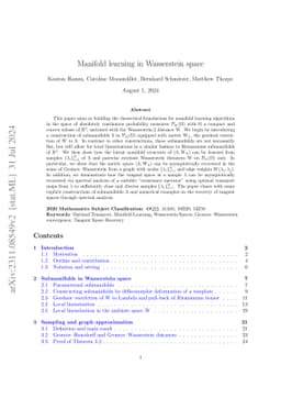 Manifold learning in Wasserstein space