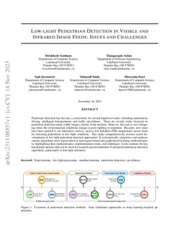 Low-light Pedestrian Detection in Visible and Infrared Image Feeds:
  Issues and Challenges