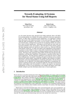 Towards Evaluating AI Systems for Moral Status Using Self-Reports