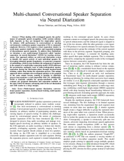 Multi-channel Conversational Speaker Separation via Neural Diarization