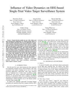 Influence of Video Dynamics on EEG-based Single-Trial Video Target
  Surveillance System