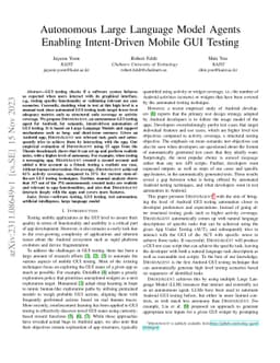Autonomous Large Language Model Agents Enabling Intent-Driven Mobile GUI
  Testing