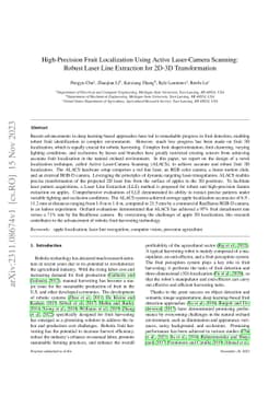 High-Precision Fruit Localization Using Active Laser-Camera Scanning:
  Robust Laser Line Extraction for 2D-3D Transformation