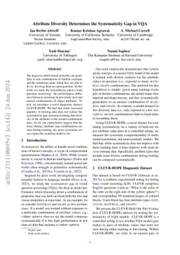 Attribute Diversity Determines the Systematicity Gap in VQA