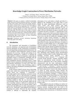 Knowledge Graph Construction in Power Distribution Networks