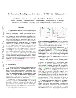 4K-Resolution Photo Exposure Correction at 125 FPS with ~8K Parameters