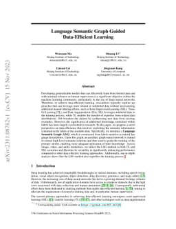 Language Semantic Graph Guided Data-Efficient Learning