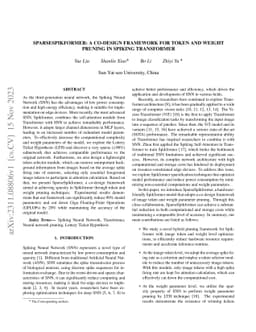 SparseSpikformer: A Co-Design Framework for Token and Weight Pruning in
  Spiking Transformer