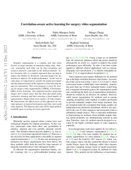Correlation-aware active learning for surgery video segmentation