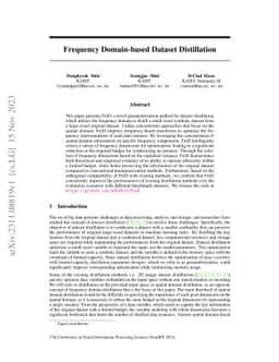 Frequency Domain-based Dataset Distillation