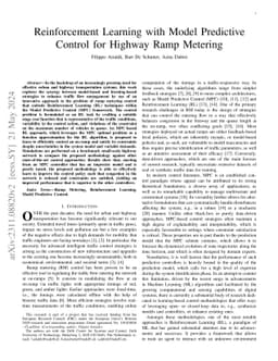 Reinforcement Learning with Model Predictive Control for Highway Ramp Metering
