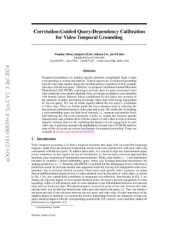 Correlation-Guided Query-Dependency Calibration for Video Temporal
  Grounding