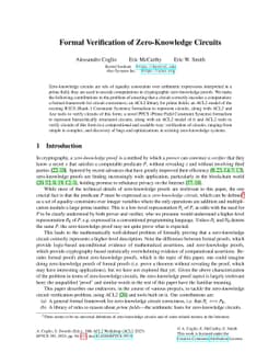 Formal Verification of Zero-Knowledge Circuits
