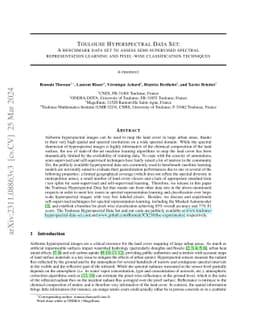 Toulouse Hyperspectral Data Set: a benchmark data set to assess
  semi-supervised spectral representation learning and pixel-wise
  classification techniques