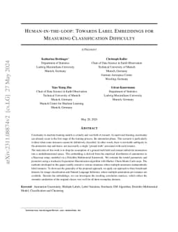 Human-in-the-loop: Towards Label Embeddings for Measuring Classification
  Difficulty