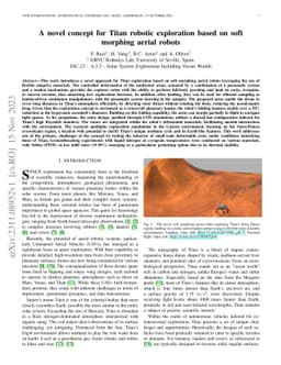 A novel concept for Titan robotic exploration based on soft morphing
  aerial robots