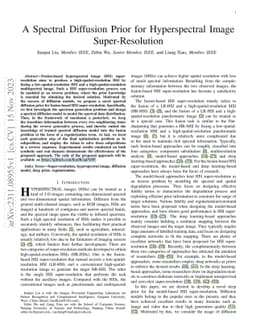 A Spectral Diffusion Prior for Hyperspectral Image Super-Resolution