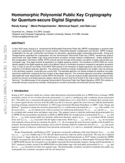 Homomorphic Polynomial Public Key Cryptography for Quantum-secure
  Digital Signature