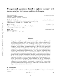 Unsupervised approaches based on optimal transport and convex analysis
  for inverse problems in imaging