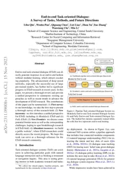 End-to-end Task-oriented Dialogue: A Survey of Tasks, Methods, and
  Future Directions