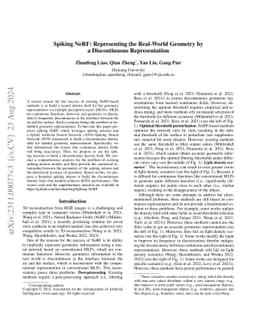 Spiking NeRF: Representing the Real-World Geometry by a Discontinuous
  Representation