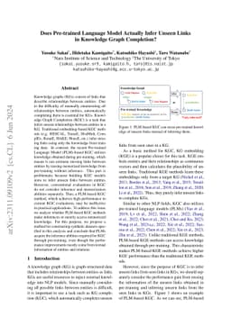 Does Pre-trained Language Model Actually Infer Unseen Links in Knowledge
  Graph Completion?