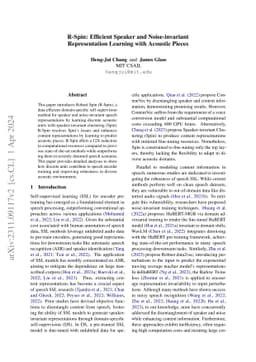 R-Spin: Efficient Speaker and Noise-invariant Representation Learning
  with Acoustic Pieces
